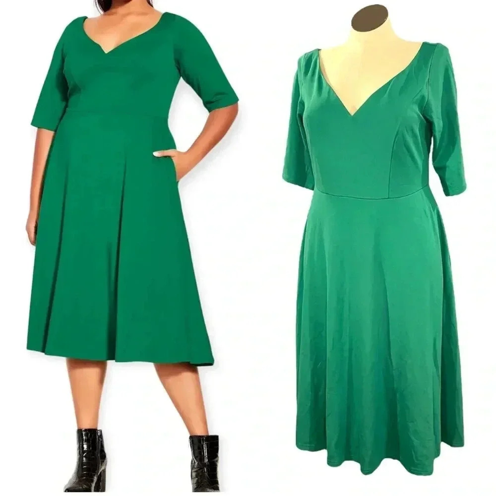 City Chic Cute Girl Elbow Sleeve Dress plus size XXL/24